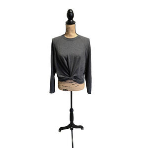 Lululemon gray long sleeve twist front sweater, size 6